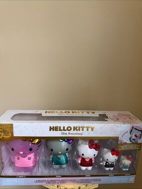Hello Kitty 50th Anniversary Metallic Figure Set - Multicolor